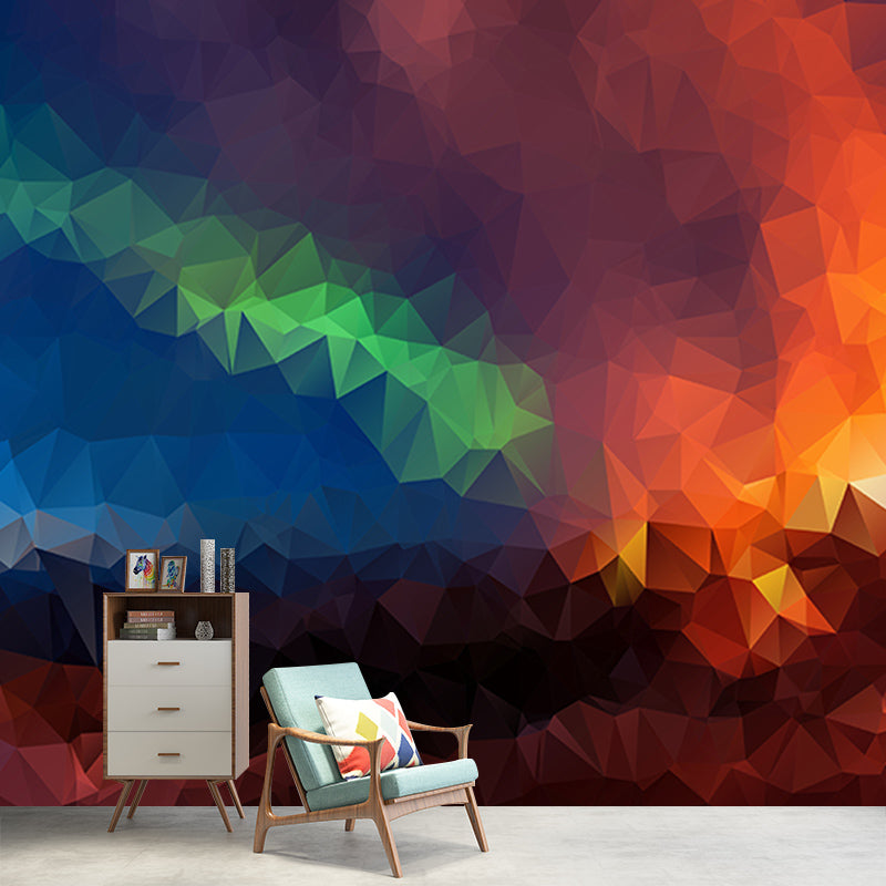 Triangle Geometry Illustration Water Resistant Murals for Living Room, Customized Size Available