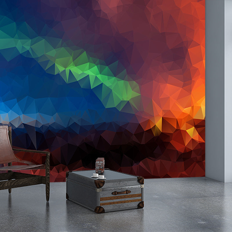 Triangle Geometry Illustration Water Resistant Murals for Living Room, Customized Size Available