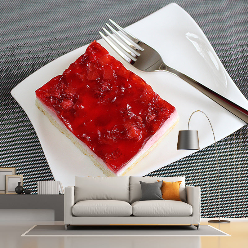 Simple Cake Mural Wallpaper Custom-Printed Moisture Resistant for Cake Shop