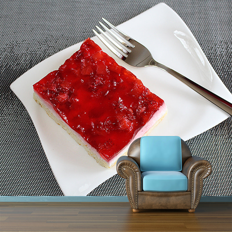 Simple Cake Mural Wallpaper Custom-Printed Moisture Resistant for Cake Shop