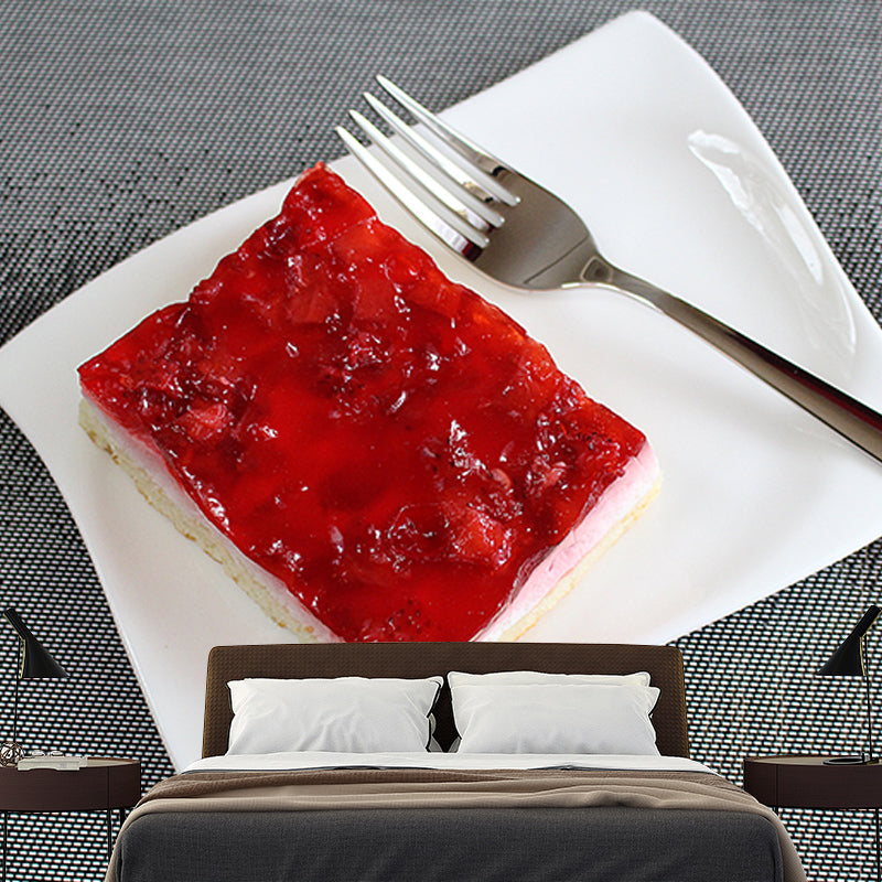 Simple Cake Mural Wallpaper Custom-Printed Moisture Resistant for Cake Shop