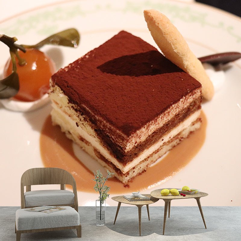 Dessert Mural Environment Friendly Contemporary Dessert Shop Wall Covering
