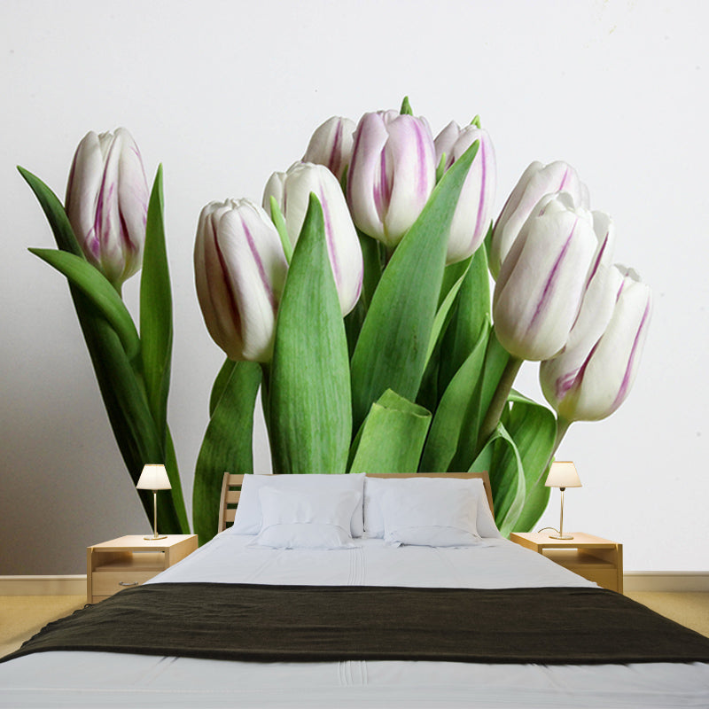 Contemporary Tulip Home Mural Mildew Resistant Wall Decor for Sleeping Room