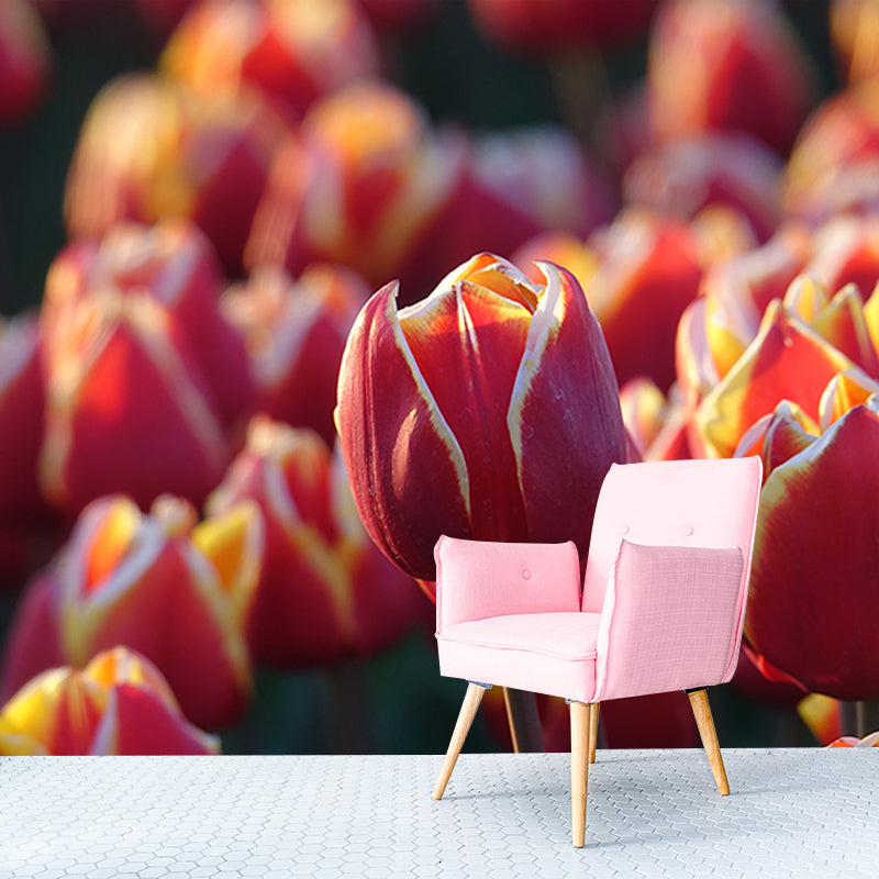 Contemporary Tulip Home Mural Mildew Resistant Wall Decor for Sleeping Room