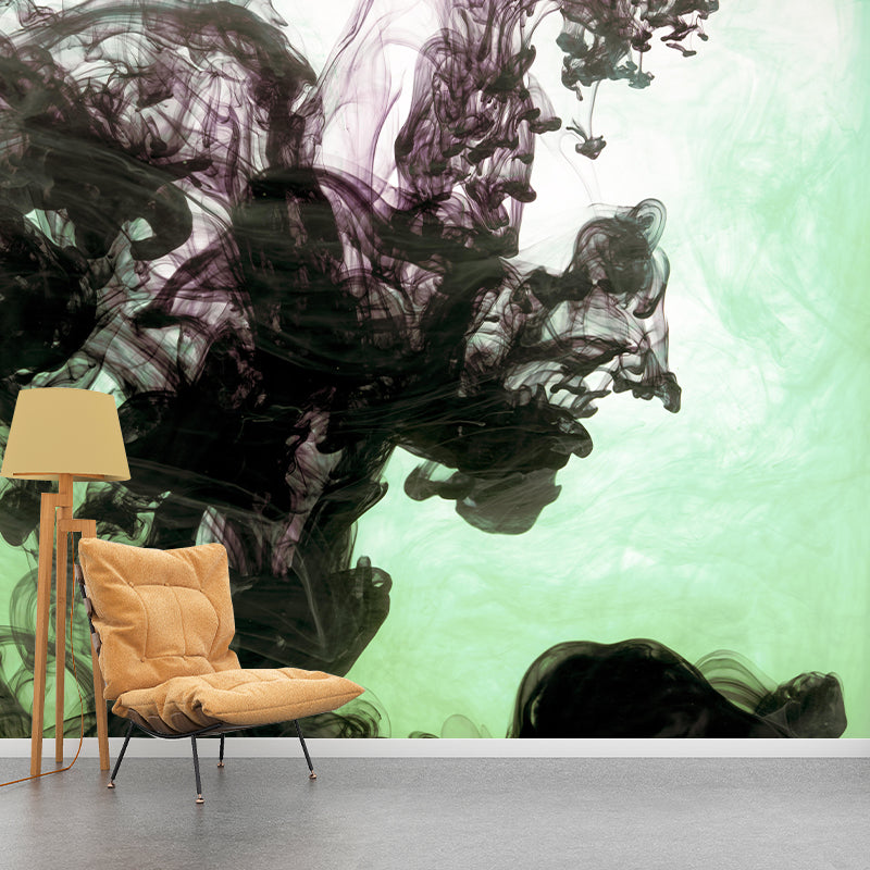 Modern Style Ink Fusion Mural Mildew Resistant Wall Covering for Bedroom Decor