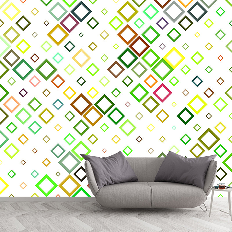 Modern Style Geometric Patterns Mural Mildew Resistant Wall Covering for Bedroom Decor