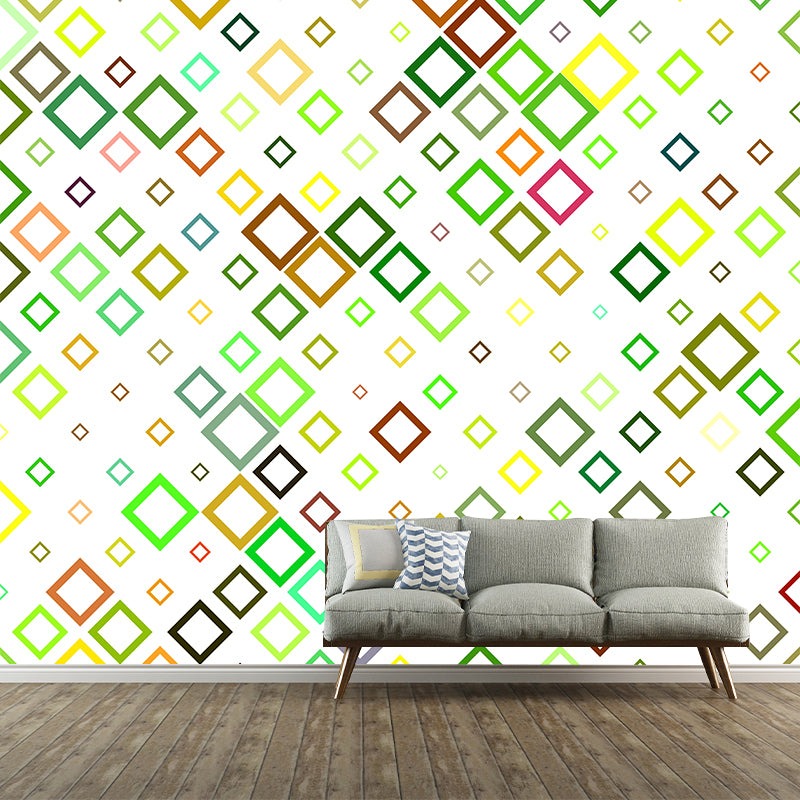 Modern Style Geometric Patterns Mural Mildew Resistant Wall Covering for Bedroom Decor