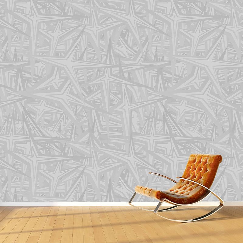 Modern Style Geometric Patterns Mural Mildew Resistant Wall Covering for Bedroom Decor