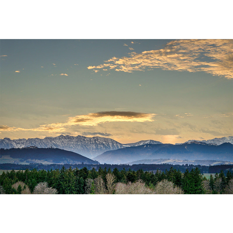 Contemporary Cloudscape Mural Mildew Resistant Wall Covering for Room Decor