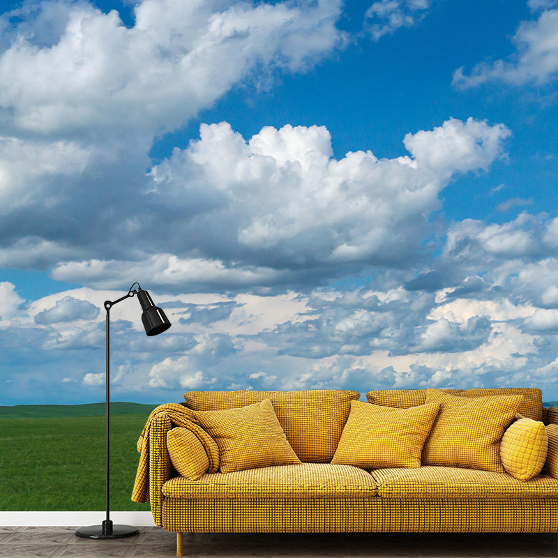 Contemporary Sky Mural Mildew Resistant Wall Covering for Living Room Decor