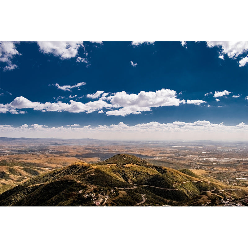 Contemporary Style Cloudscape Mural Mildew Resistant Wall Covering for Room Decor