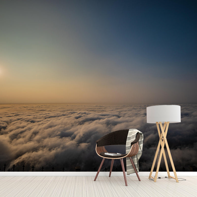 Photography Contemporary Mural Wallpaper with Sky Painting for Decoration