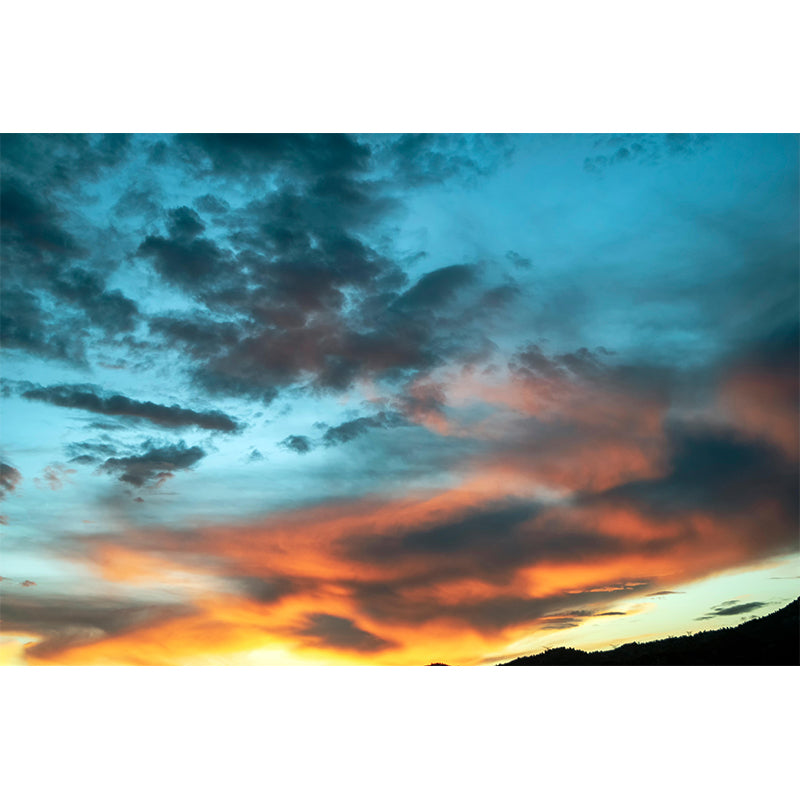 Contemporary Style Sunset Mural Mildew Resistant Wall Covering for Living Room Decor