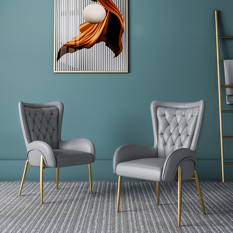 Noordse stijl metalen eetkamerstoelen Tufted Parsons armstoel voor restaurant