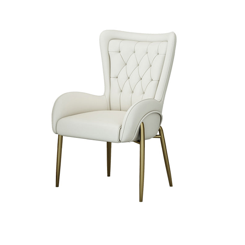Noordse stijl metalen eetkamerstoelen Tufted Parsons armstoel voor restaurant
