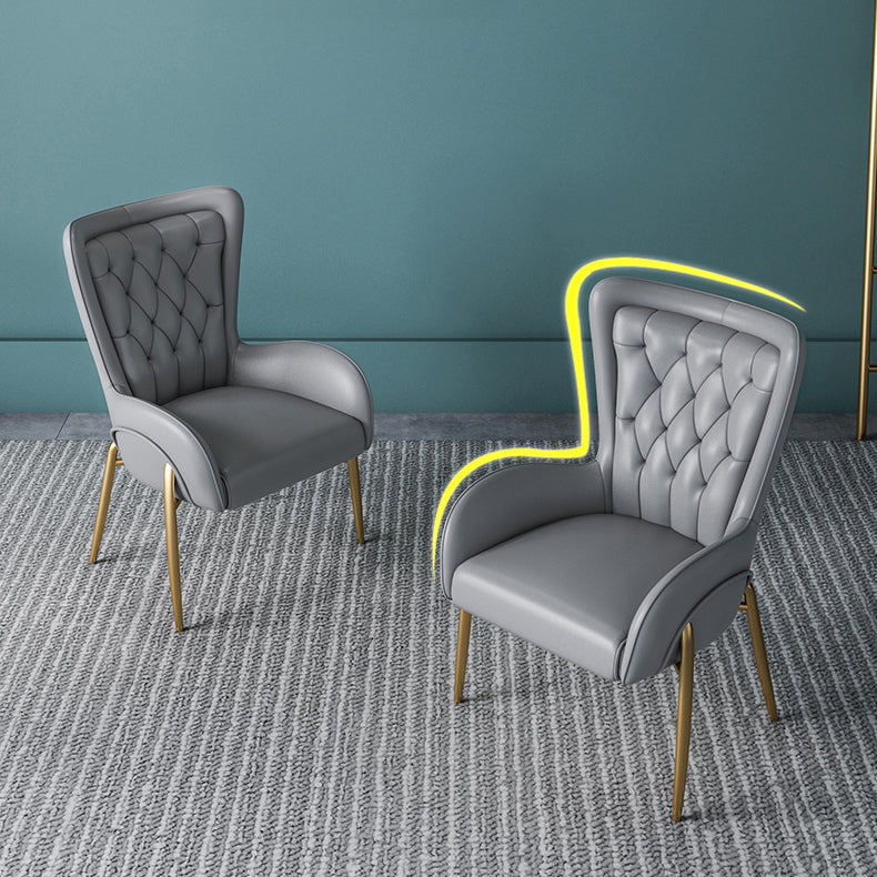 Noordse stijl metalen eetkamerstoelen Tufted Parsons armstoel voor restaurant