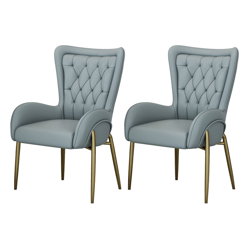 Noordse stijl metalen eetkamerstoelen Tufted Parsons armstoel voor restaurant