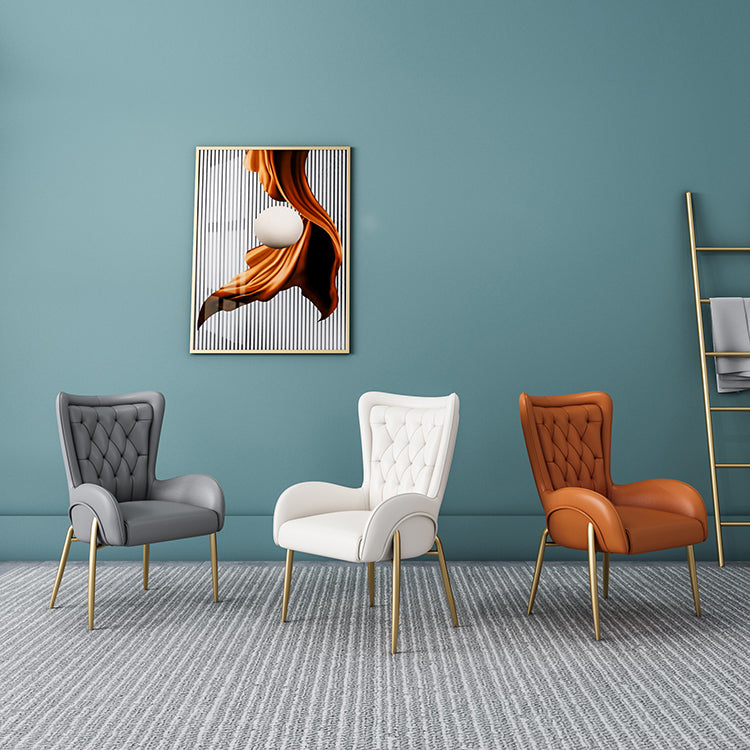 Noordse stijl metalen eetkamerstoelen Tufted Parsons armstoel voor restaurant