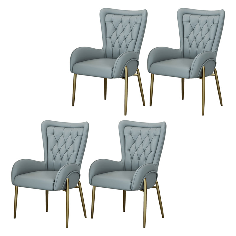 Noordse stijl metalen eetkamerstoelen Tufted Parsons armstoel voor restaurant