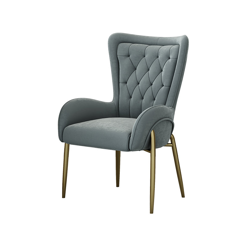 Noordse stijl metalen eetkamerstoelen Tufted Parsons armstoel voor restaurant