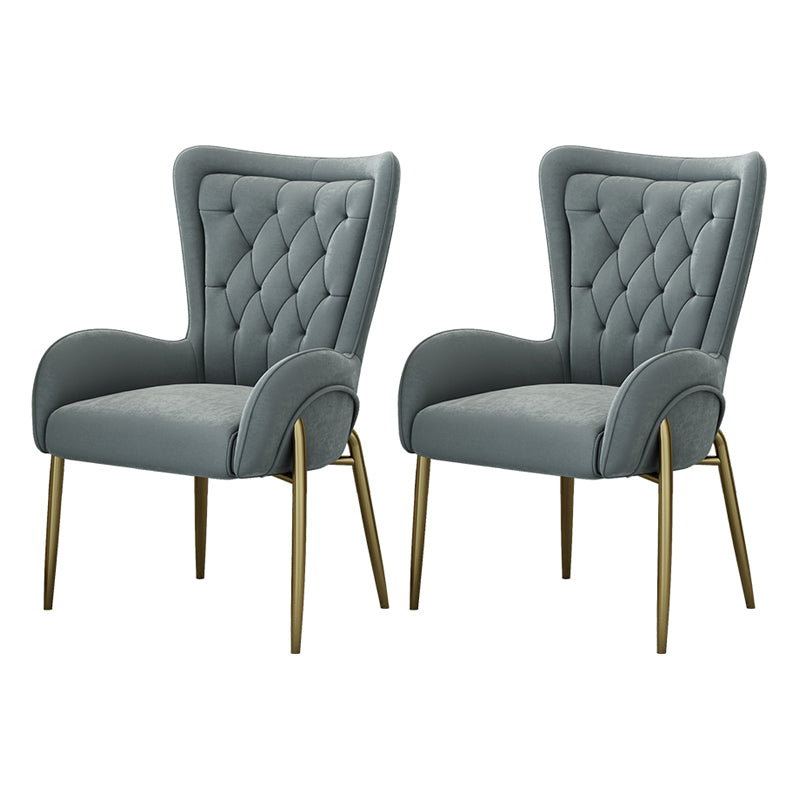 Noordse stijl metalen eetkamerstoelen Tufted Parsons armstoel voor restaurant