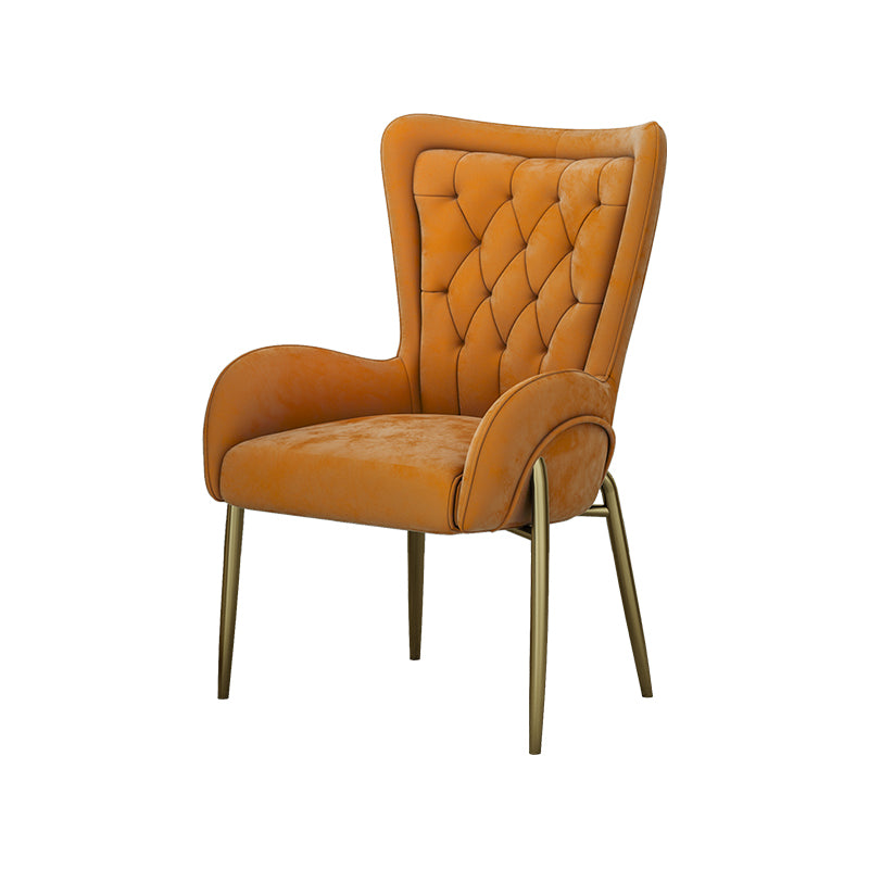 Noordse stijl metalen eetkamerstoelen Tufted Parsons armstoel voor restaurant