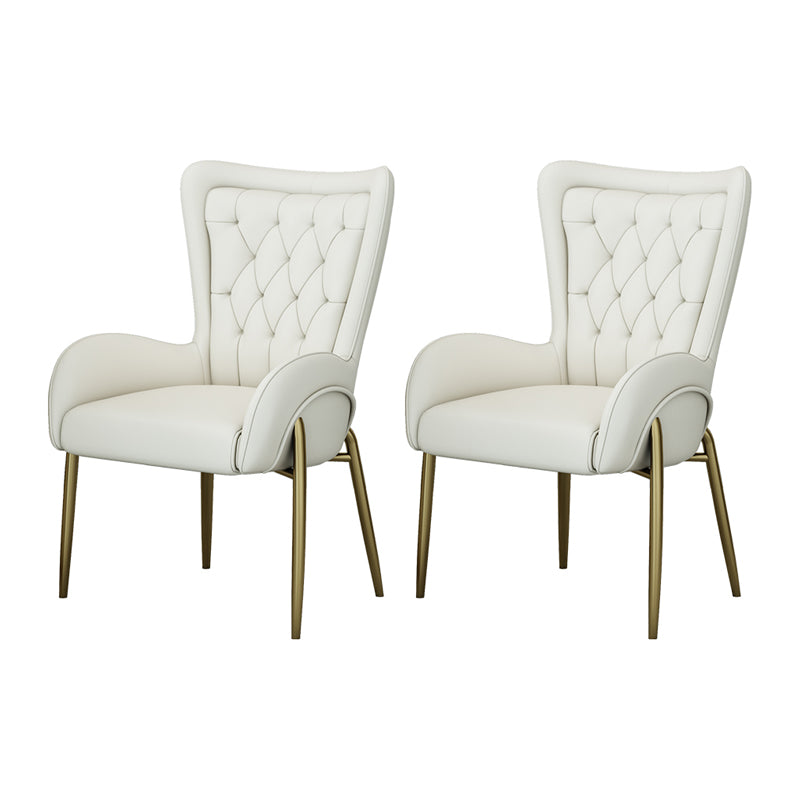 Noordse stijl metalen eetkamerstoelen Tufted Parsons armstoel voor restaurant