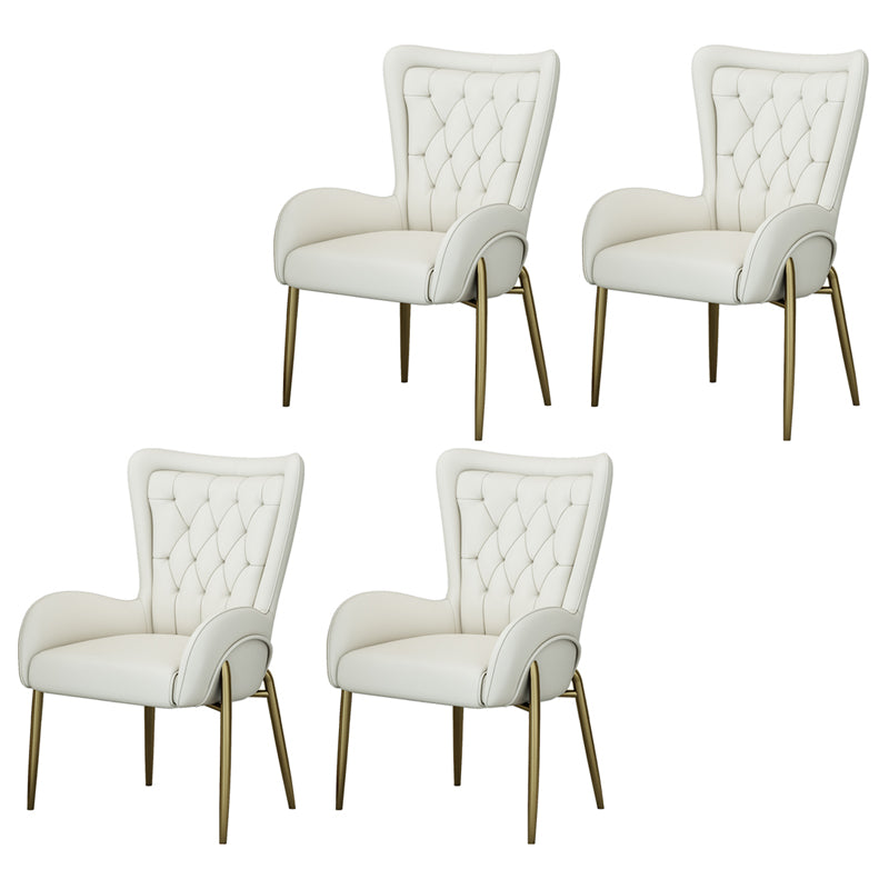Noordse stijl metalen eetkamerstoelen Tufted Parsons armstoel voor restaurant
