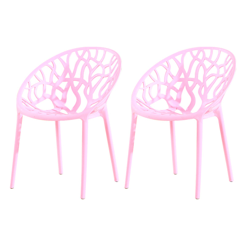 La salle à manger en plastique contemporaine préside la chaise latérale de salle à manger arrière ouverte sans bras pour le restaurant