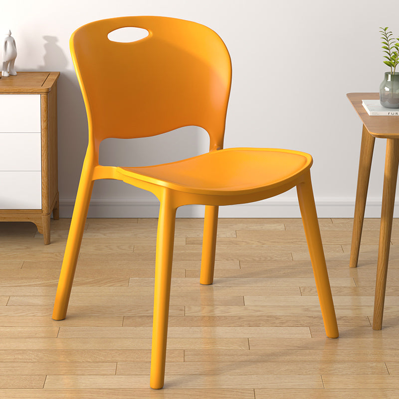 Chaises de salle à manger contemporaines en plastique, chaise latérale de salle à manger à dossier ouvert sans accoudoirs pour usage domestique