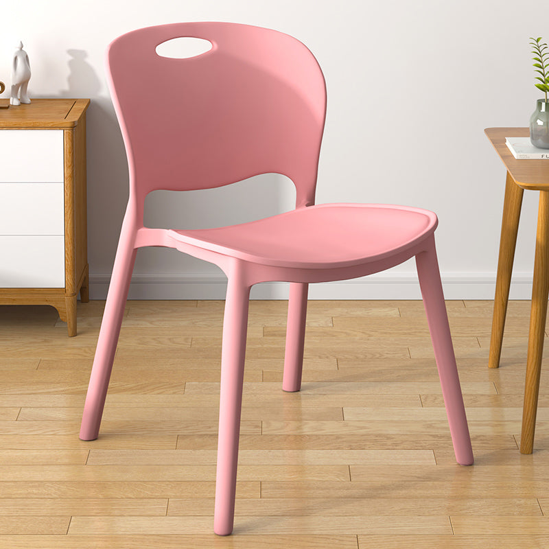 Chaises de salle à manger contemporaines en plastique, chaise latérale de salle à manger à dossier ouvert sans accoudoirs pour usage domestique
