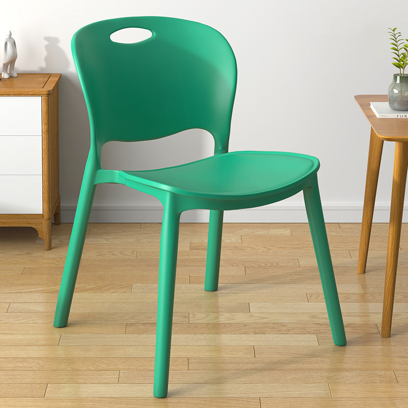 Chaises de salle à manger contemporaines en plastique, chaise latérale de salle à manger à dossier ouvert sans accoudoirs pour usage domestique