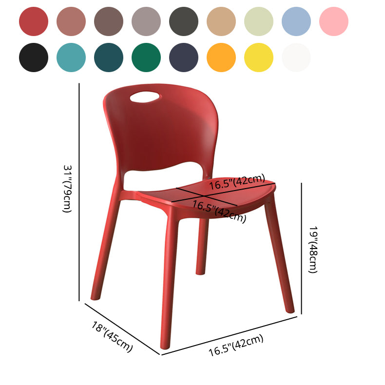 El comedor plástico contemporáneo preside la parte posterior abierta sin brazos que cena la silla lateral para el uso en el hogar