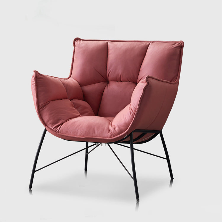 Silla moderna de metal para interiores y exteriores Home Parsons, silla lateral con respaldo capitoné y brazo