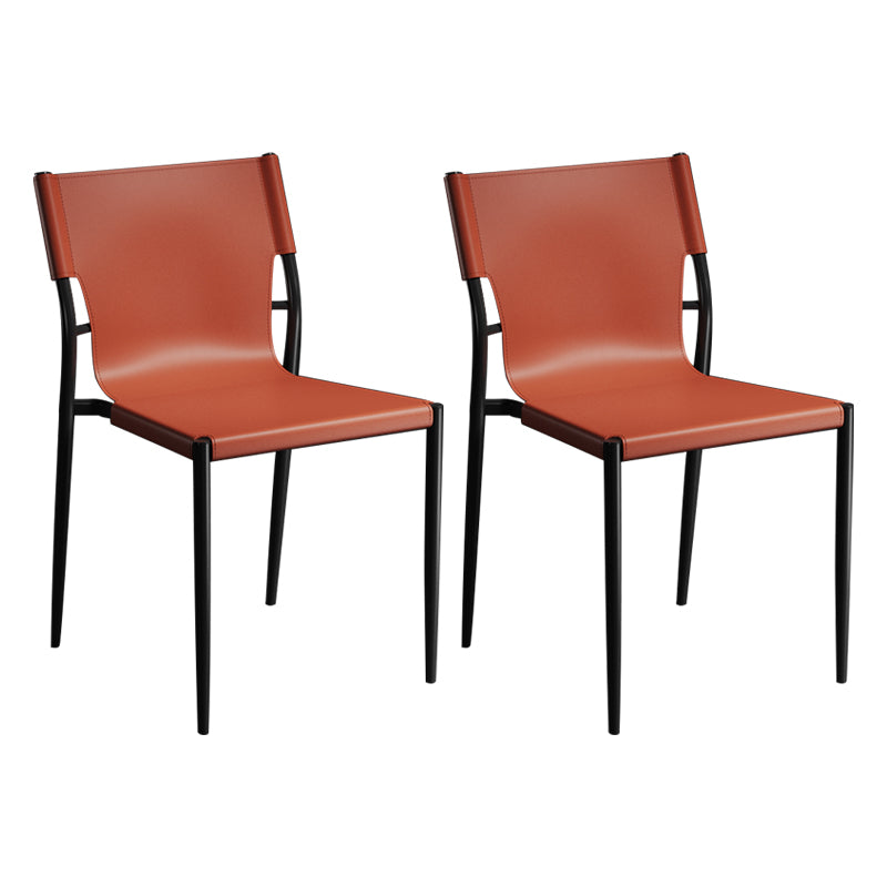 Métal contemporain dinant les chaises sans bras en cuir dinant des chaises pour le restaurant