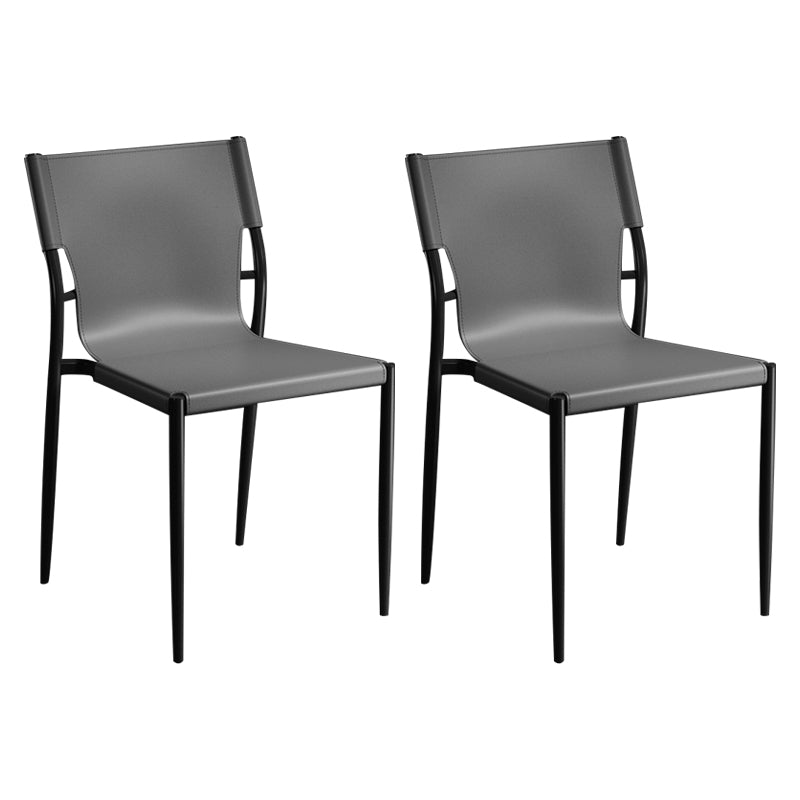 Métal contemporain dinant les chaises sans bras en cuir dinant des chaises pour le restaurant