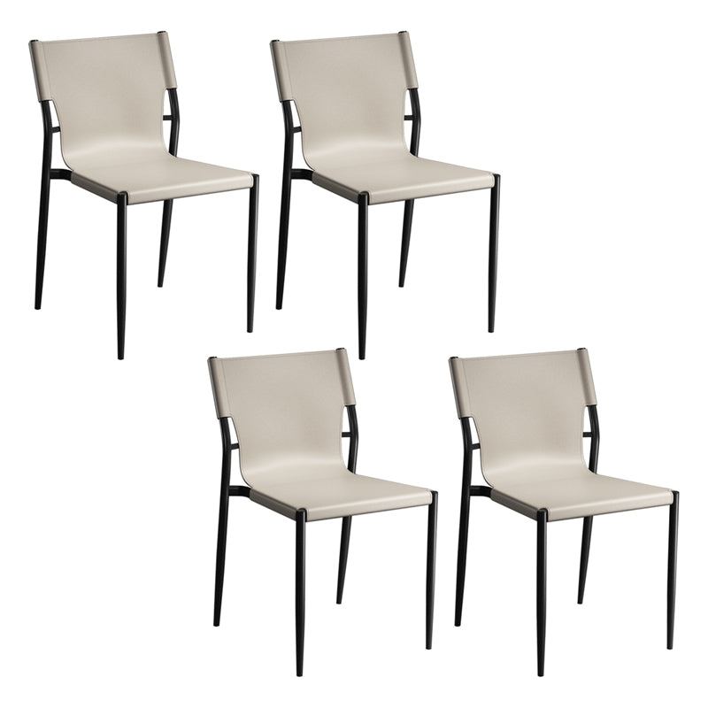 Métal contemporain dinant les chaises sans bras en cuir dinant des chaises pour le restaurant