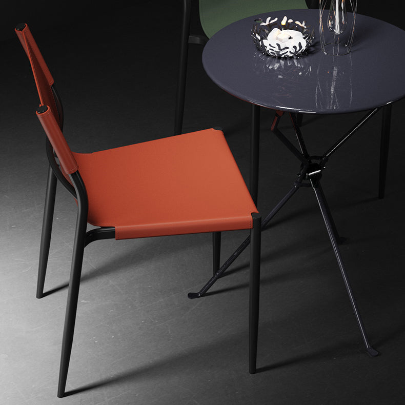 Métal contemporain dinant les chaises sans bras en cuir dinant des chaises pour le restaurant