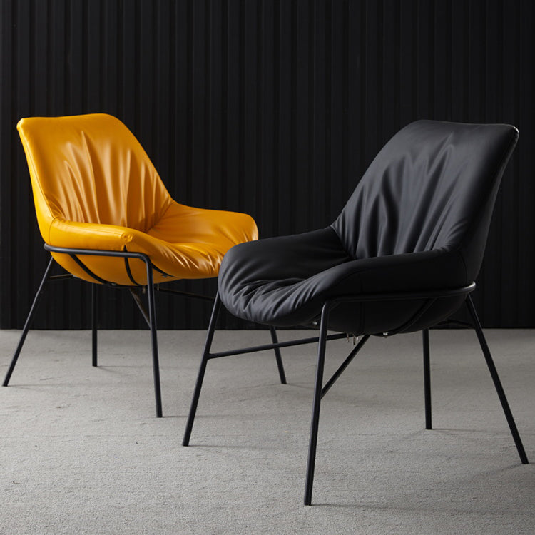 Moderne indoor-outdoor metalen stoel Huisarmloze gestoffeerde slipperstoel