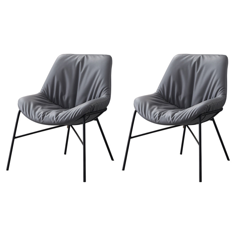 Moderne indoor-outdoor metalen stoel Huisarmloze gestoffeerde slipperstoel