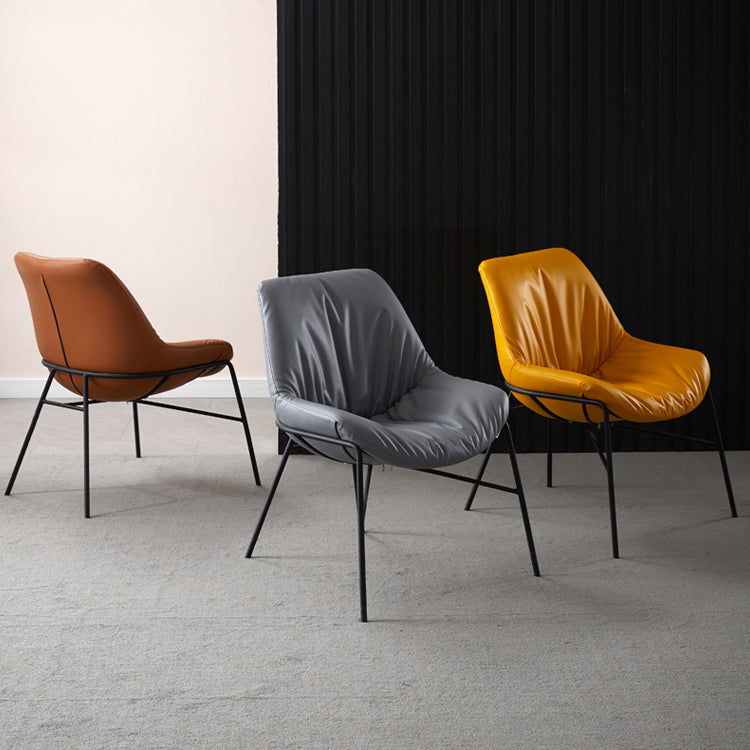 Moderne indoor-outdoor metalen stoel Huisarmloze gestoffeerde slipperstoel