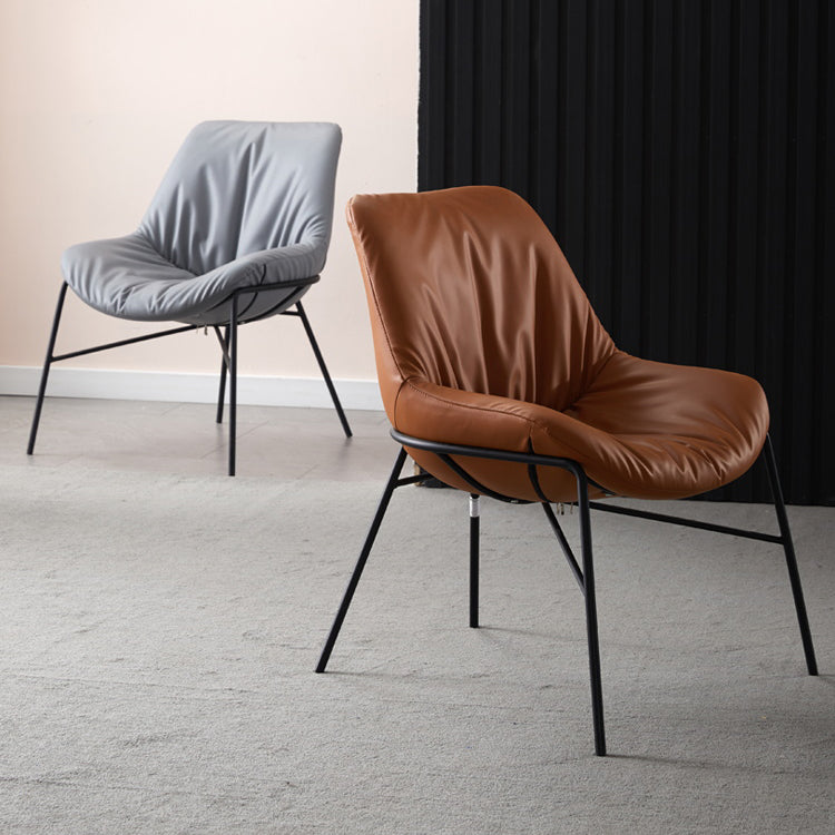Moderne indoor-outdoor metalen stoel Huisarmloze gestoffeerde slipperstoel