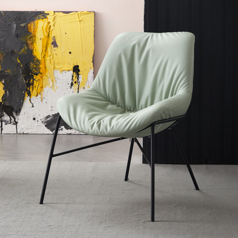 Moderne indoor-outdoor metalen stoel Huisarmloze gestoffeerde slipperstoel