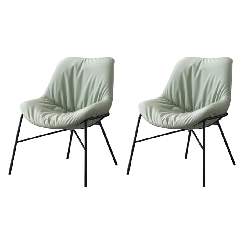 Moderne indoor-outdoor metalen stoel Huisarmloze gestoffeerde slipperstoel