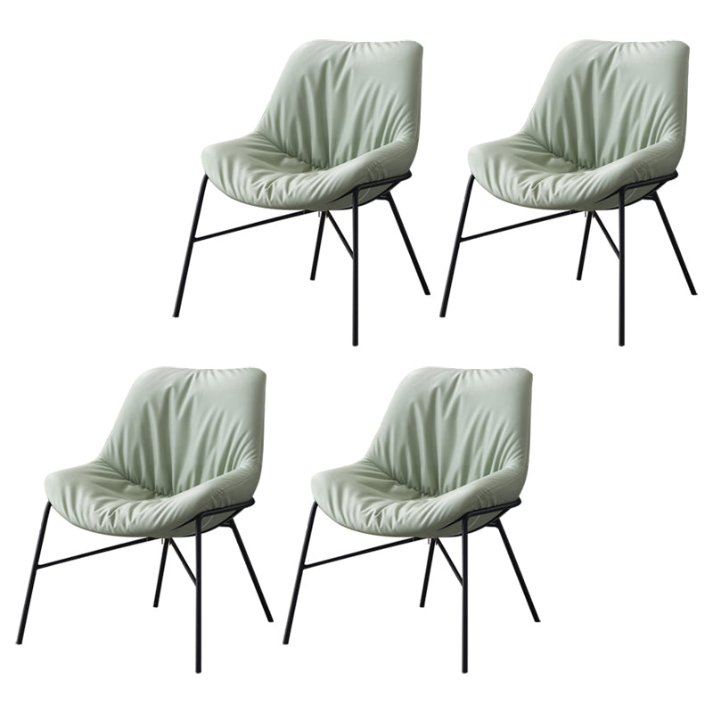 Moderne indoor-outdoor metalen stoel Huisarmloze gestoffeerde slipperstoel
