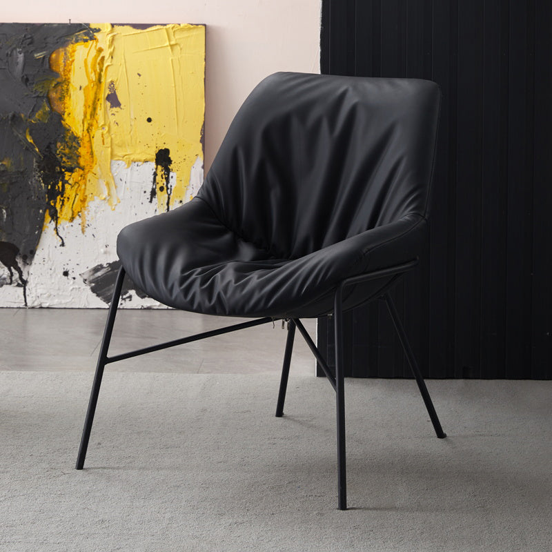 Moderne indoor-outdoor metalen stoel Huisarmloze gestoffeerde slipperstoel