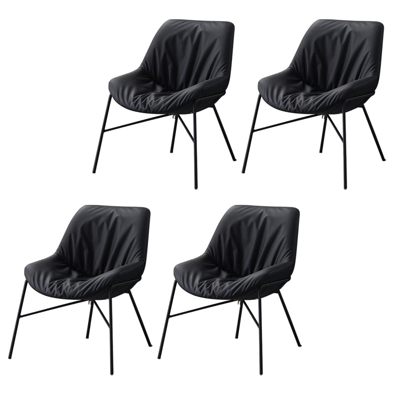 Moderne indoor-outdoor metalen stoel Huisarmloze gestoffeerde slipperstoel