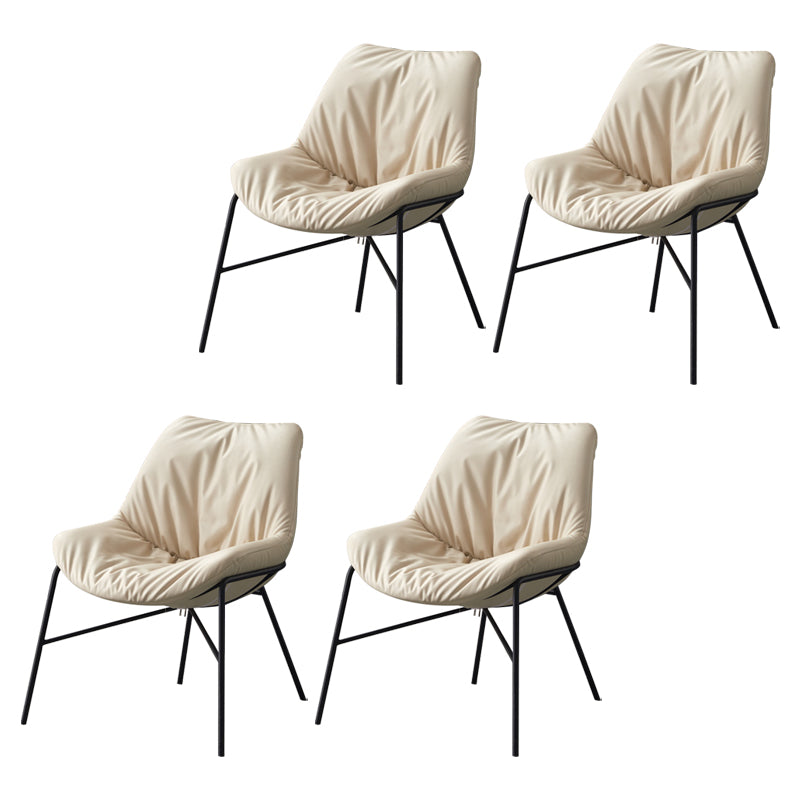Moderne indoor-outdoor metalen stoel Huisarmloze gestoffeerde slipperstoel
