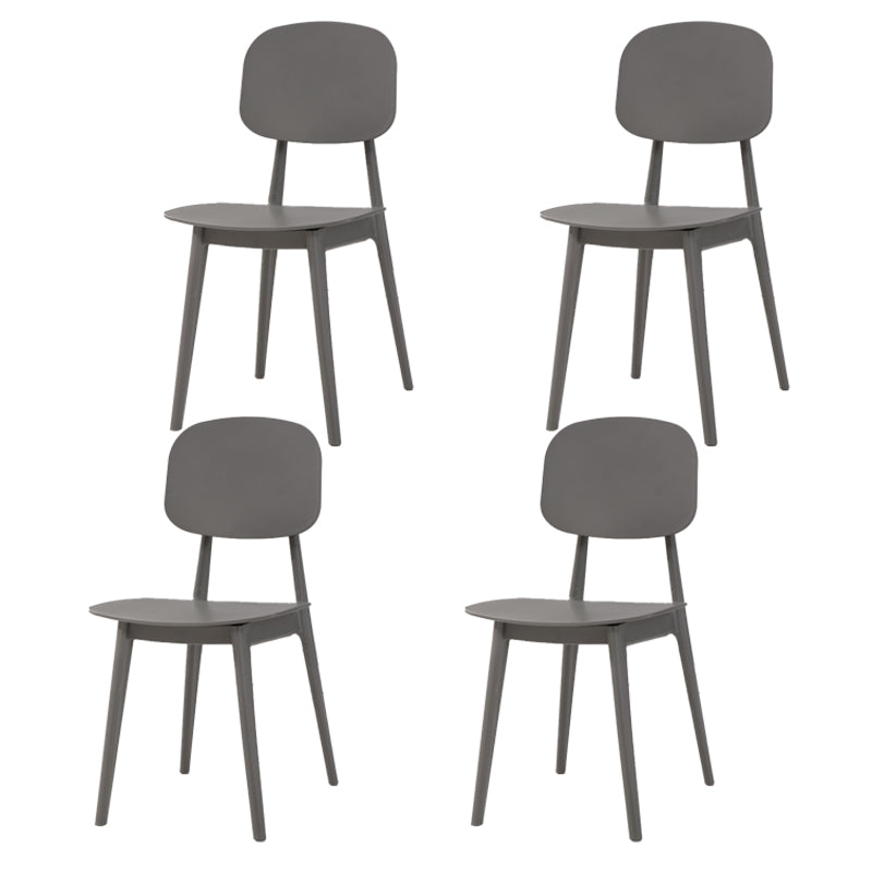 Chaise de salle à manger en plastique de finition mate, chaise de salle à manger à dossier ouvert empilable