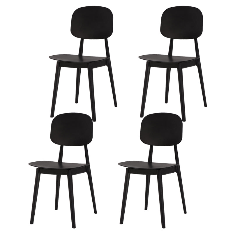 Chaise de salle à manger en plastique de finition mate, chaise de salle à manger à dossier ouvert empilable